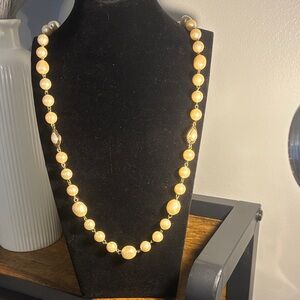 Elegant Gold Pearl Necklace
